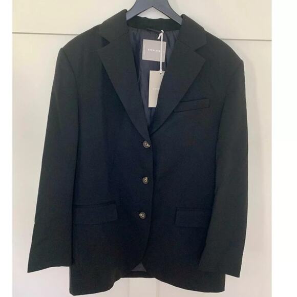 NWT Everlane The 80's Italian Wool Blazer Women's Size 6 Black Oversized Eighti - Picture 2 of 12
